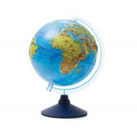 Глобус Земли физико-политический рельефный 250мм с подсветкой от бат. интерактивный