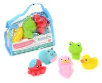 Набор игрушек для купания 'Elefantino. Животные' (брызгалки), 5 штук в сумочке 15*6*13 см.