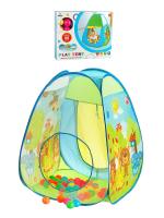 Игровой домик - палатка 'Весёлые зверята' в комплекте 50 разноцветных шаров, размер в собранном виде 70*70*93 см, в/к 46*10*38 см.