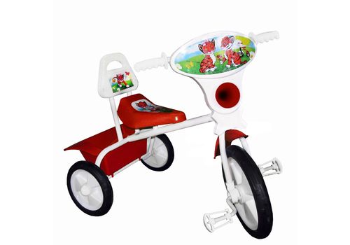 Велосипед 3-хколесный Малыш со спинкой, кузовком и широкой шиной