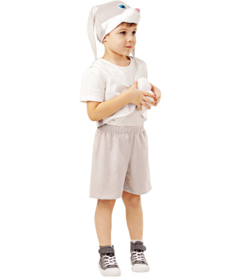 Карнавальный костюм Заяц серый Прошка (жилет, шорты, шапка)
