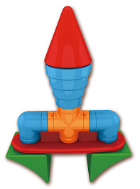 Магнитный конструктор СТРОИТЕЛЬ. Базовый 30 дет + Колесная база. Комплект на группу