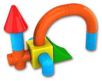 Магнитный конструктор СТРОИТЕЛЬ. Базовый 30 дет + Колесная база. Комплект на группу