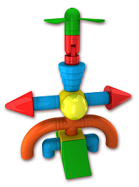 Магнитный конструктор СТРОИТЕЛЬ. Базовый 30 дет + Колесная база. Комплект на группу