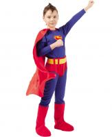 Карнавальный костюм Супер Человек (рубашка с плащом, трико с сапогами)  размер 116-60