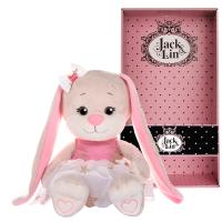 Мягкая Игрушка Jack&Lin, Зайка в Бело-Розовом Платьице со Звездочками, 20 см, в Коробке