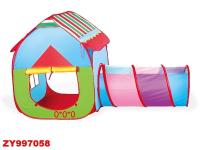 Игровой домик - палатка 'Домик с туннелем'. Размер в собранном виде - 190*86*107см, в пакете 50*50*4 см.