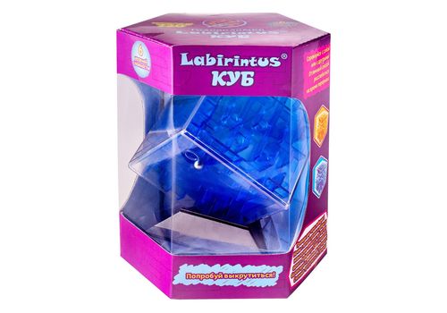 Лабиринтус Куб 10см синий прозрачный