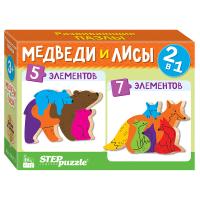 Мозаика 'puzzle' 2в1 из дерева 'Медведи и лисы'