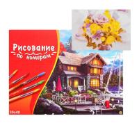 Палитра. Холст с краск. 30х40 см по номер. в кор. БУКЕТИК К ЖЁЛТЫМИ РОЗАМИ