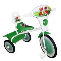 Велосипед Малыш трехколесный со спинкой и кузовком, зелёный