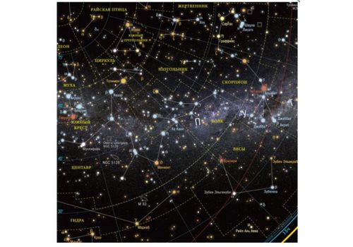 Настенная карта Звездное небо/планеты 124х80