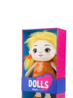 Мягкая Игрушка Maxitoys Dolls, Кукла Милена в Оранжевом Платье, 35 см, в Коробке