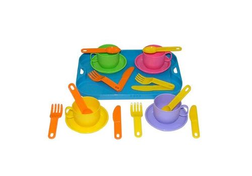 Набор детской посуды Минутка с подносом на 4 персоны