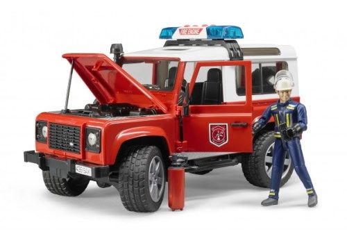 Внедорожник Land Rover Defender Station Wagon Пожарная с фигуркой