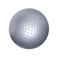 Мяч гимнастический массажный, серебристый, 75см антивзрыв+насос+инд. коробк