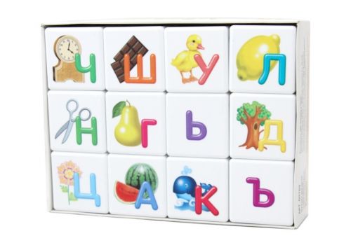 Кубики 12шт Учись играя Азбука для самых маленьких