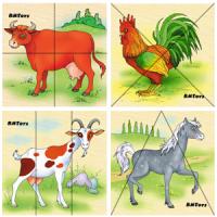 Картинки разрезные Животные фермы RNToys