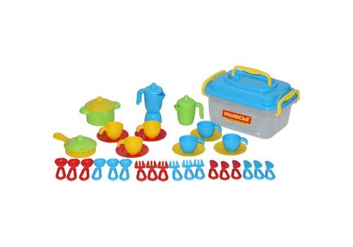 Набор детской посуды на 6 персон (38 элементов) (в контейнере)