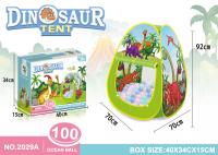 Игровой домик - палатка 'Динозаврик' с шариками (100 шт.), размер палатки в собранном виде 70х70х92см, в/к 40*34*15 см