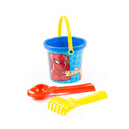 Набор Marvel Человек-Паук №1: ведро малое с наклейкой, совок №2, грабельки №2