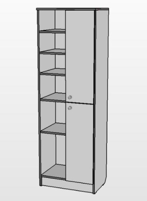 Шкаф четырехстворчатый с пятью полками