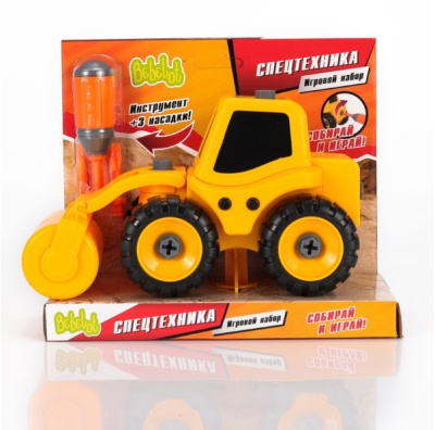 Игровой набор Bebelot Экскаватор-каток 17,5см разборный отвёртка 3 насадки