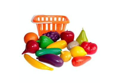 Фрукты и овощи 17 предметов в корзине