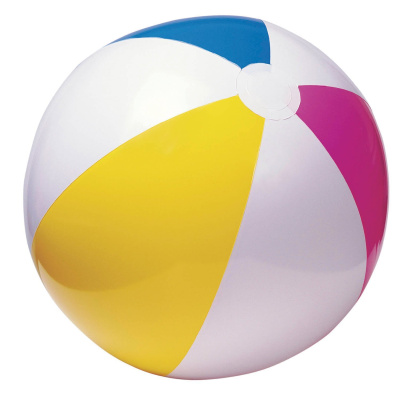 Мяч надувной 61см ПОЛОСКИ разноцветный от 3л