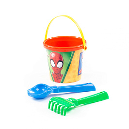 Набор Marvel Человек-Паук №1: ведро малое с наклейкой, совок №2, грабельки №2