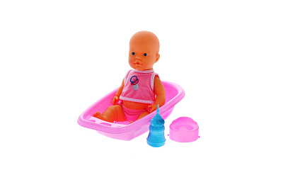 Кукла Пупс пьёт и ходит на горшок с ванной для купания 40см