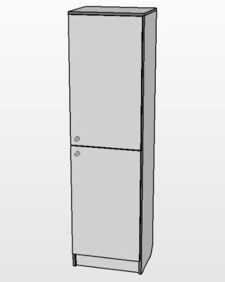 Шкаф одностворчатый (двухдверный) с пятью полками