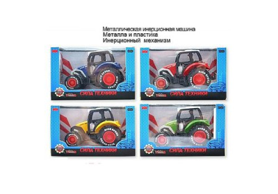 Трактор 4 цвета микс (металл, пластмасса)
