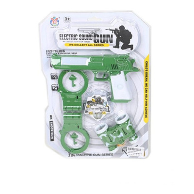 Набор Военный эл. пистолет свет+звук бинокль наручники ключи