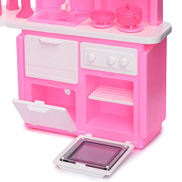 Кухня для куклы розовая