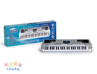 Синтезатор SONATA с микрофоном, руссиф., инструкция, панель. 49 клавиши, 20 тембров, 20 ритмов
