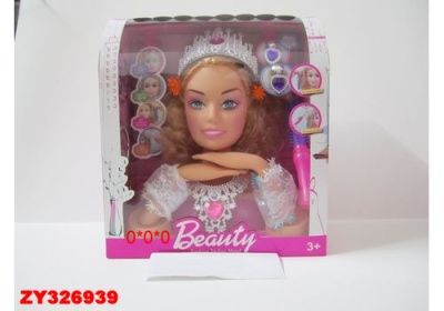 Голова куклы для создания причесок с аксессуарами в/к 30*26,5*14 см