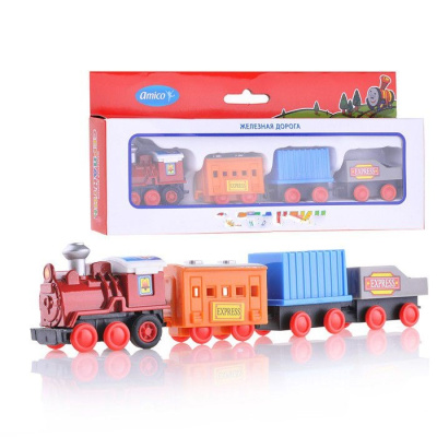 Поезд инерционный 4 вагона в кор.