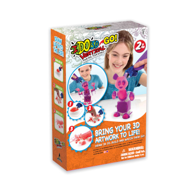 Ручка 3D Вертикаль GO 2шт Панда розовый/сиреневый