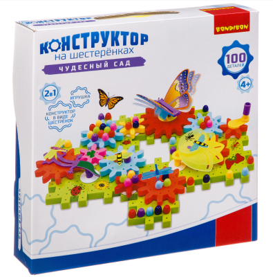 Конструктор на шестеренках ЧУДЕСНЫЙ САД 100дет. Bondibon