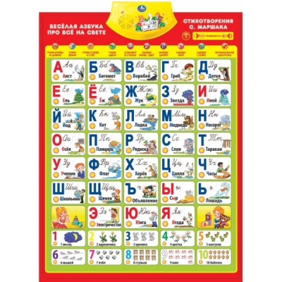 ПЛАКАТ ГОВОРЯЩИЙ УМКА АЗБУКА С.МАРШАК РУССИФИЦ. 10 ОБУЧАЮЩИХ ПРОГРАММ В РУСС. КОР