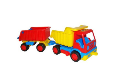 Базик автомобиль-самосвал с прицепом (в сеточке)