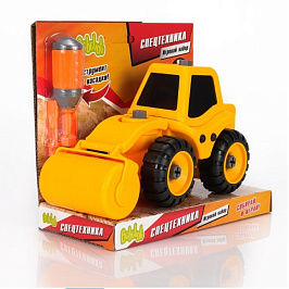Игровой набор Bebelot Экскаватор-каток 17,5см разборный отвёртка 3 насадки