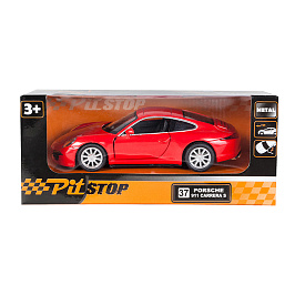 Машинка Инерционная Porsche 911 Carrera S, Красная (1:32)