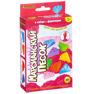 Набор BONDIBON Марсианский песок 150г красный 2 формочки тортики 1 стек