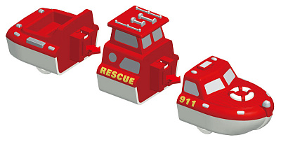 Магнитный конструктор ТРАНСПОРТ 'Смешай и собери'. ПОЖАРНАЯ И СПАСАТЕЛЬНАЯ ТЕХНИКА   Комплект на гру