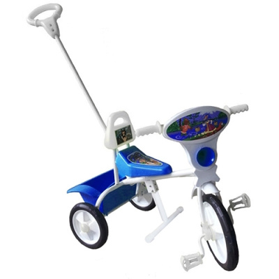 Велосипед Малыш с упр.поводком, спинкой, кузовом и подножкой ,без ограждения