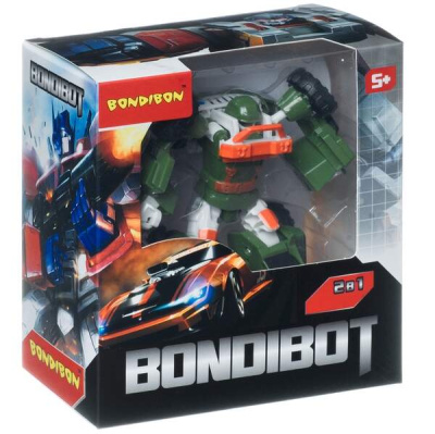 Трансформер 2 в 1 Bondibot робот-зелёный внедорожник, Bondibon BOX арт.888-6