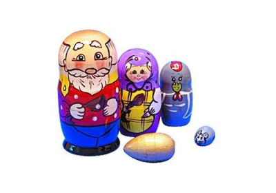 Матрешка Сказка Курочка Ряба 5 в 1 RNToys