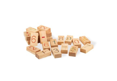 Набор деревянных блоков Арифметика с цифрами и тактильным обозначением в пакете